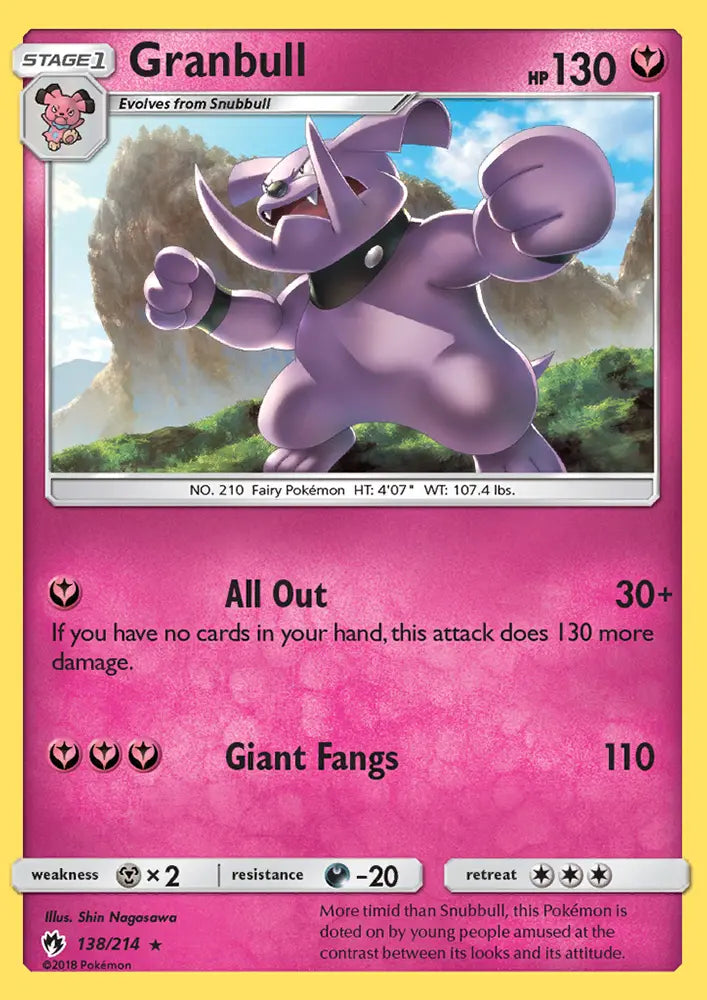 Granbull 138 Lost Thunder Pokesingles