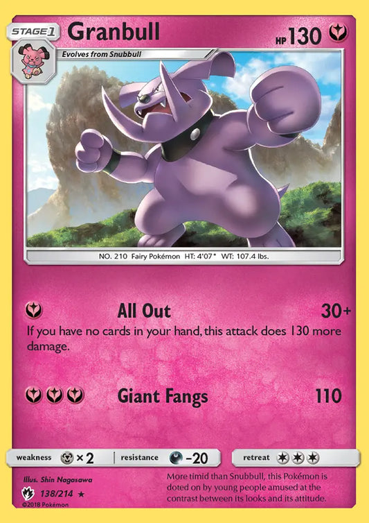 Granbull 138 Lost Thunder Pokesingles