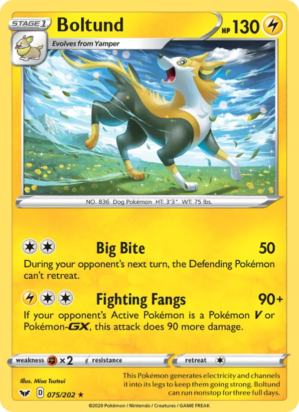 Boltund 75 Sword & Shield Pokesingles