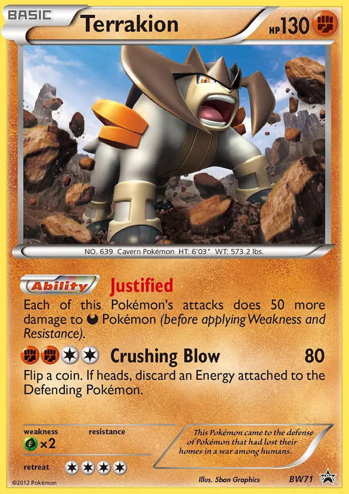 Terrakion BW71 BW Black Star Promos Pokesingles