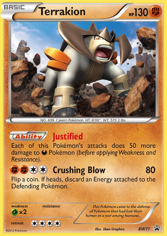 Terrakion BW71 BW Black Star Promos Pokesingles