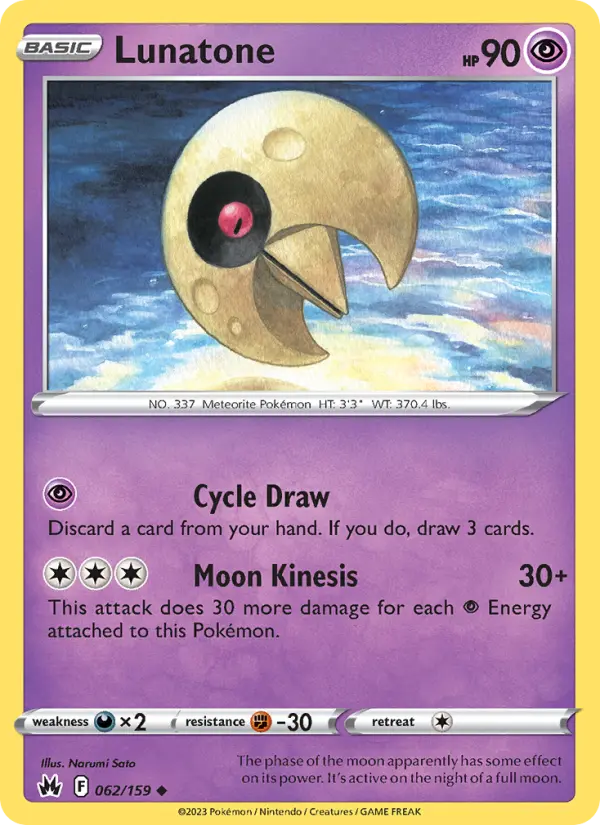 Lunatone 62 Crown Zenith Pokesingles