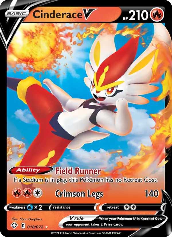 Cinderace V 18 Shining Fates Pokesingles