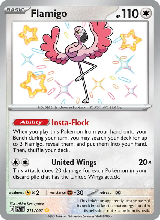 Flamigo 211 Paldean Fates Pokesingles