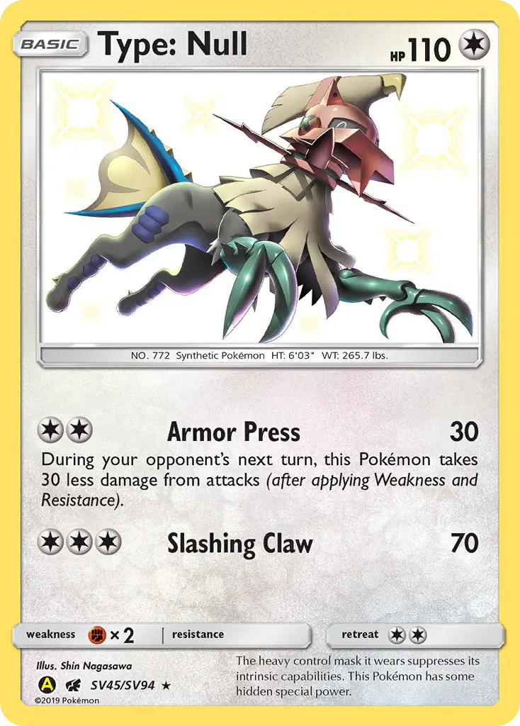 Type: Null SV45 Hidden Fates Shiny Vault Pokesingles