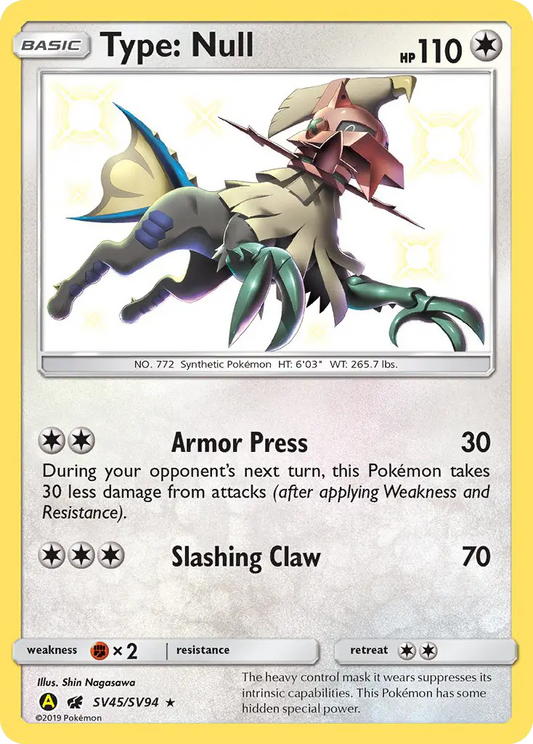 Type: Null SV45 Hidden Fates Shiny Vault Pokesingles