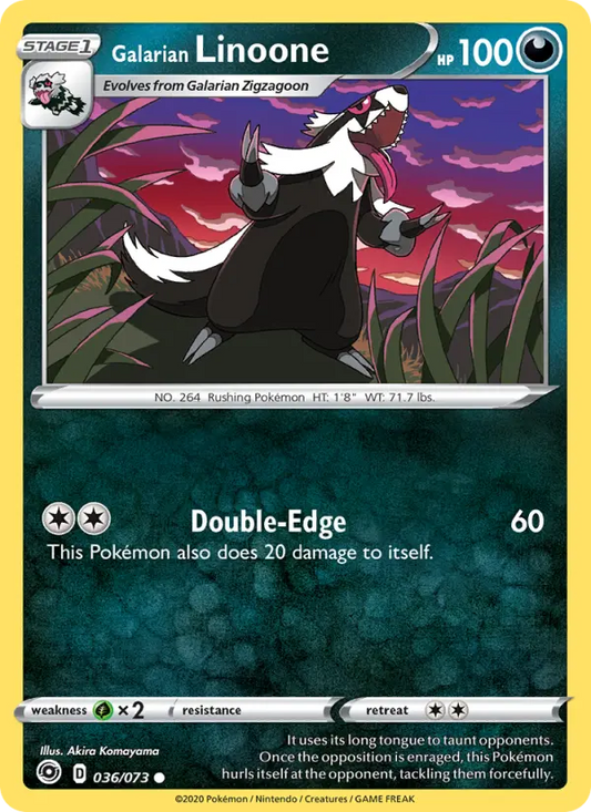 Galarian Linoone 36 Champion's Path Pokesingles