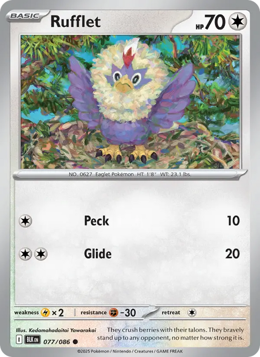 Rufflet 77 Black Bolt Pokesingles