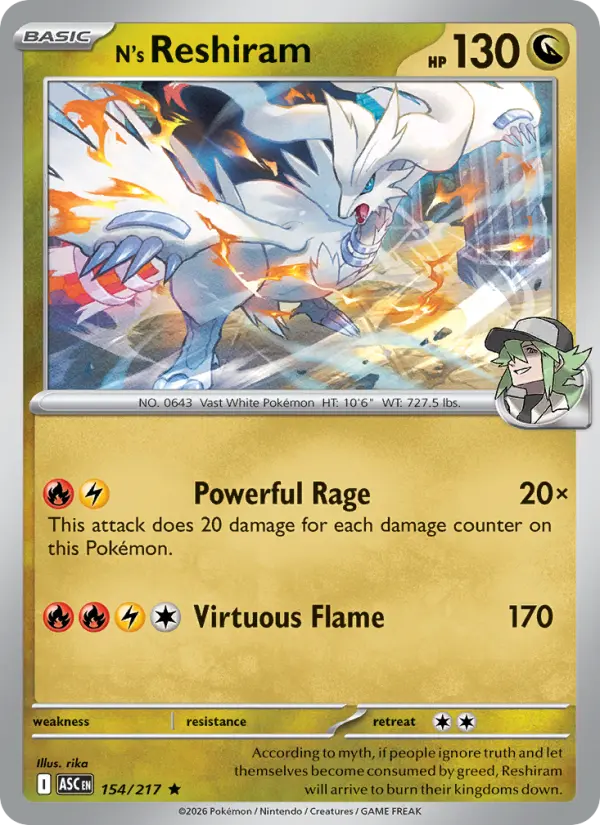 N's Reshiram 154 Ascended Heroes Pokesingles