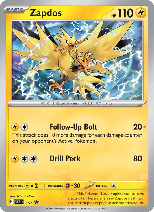Zapdos 157 SVP Black Star Promos Pokesingles