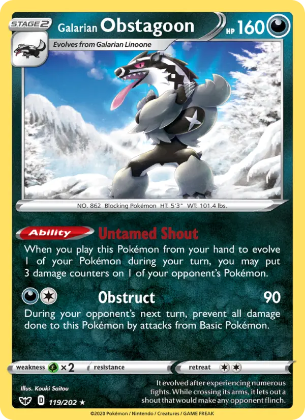 Galarian Obstagoon 119 Sword & Shield Pokesingles