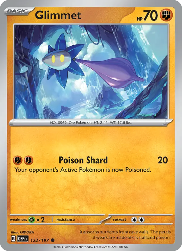 Glimmet 122 Obsidian Flames Pokesingles