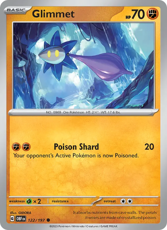 Glimmet 122 Obsidian Flames Pokesingles