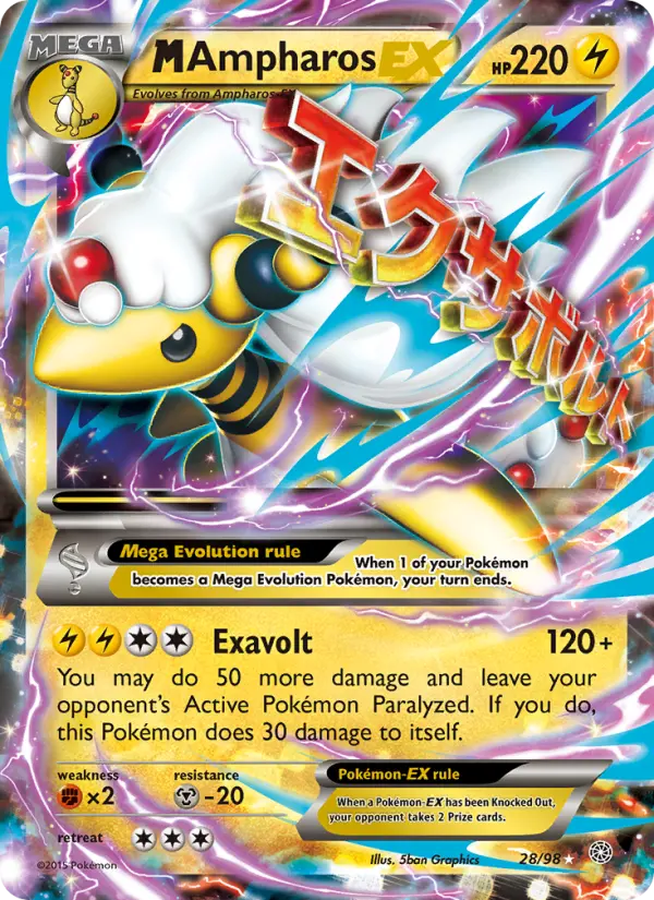 M Ampharos EX 28 Ancient Origins Pokesingles