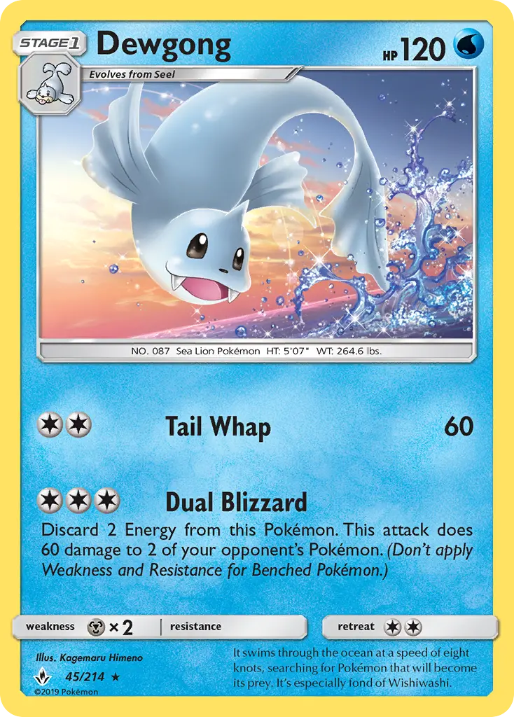 Dewgong 45 Unbroken Bonds Pokesingles