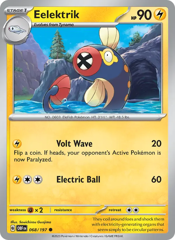 Eelektrik 68 Obsidian Flames Pokesingles