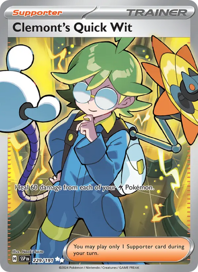 Clemont's Quick Wit 229 Surging Sparks Pokesingles
