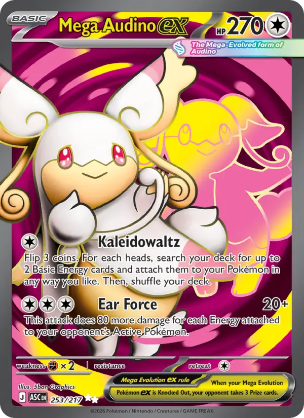 Mega Audino ex 253 Ascended Heroes Pokesingles