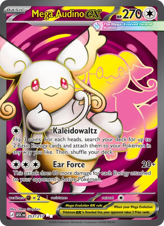 Mega Audino ex 253 Ascended Heroes Pokesingles