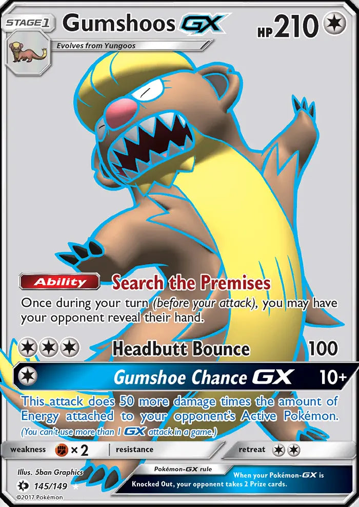 Gumshoos GX 145 Sun & Moon Pokesingles