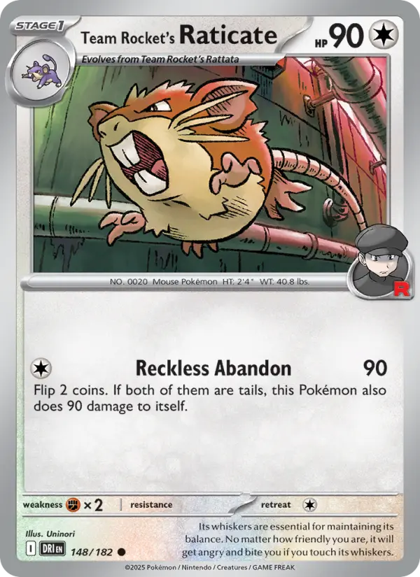 Team Rocket's Raticate 148 Destined Rivals Pokesingles