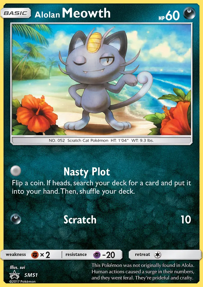 Alolan Meowth SM51 SM Black Star Promos Pokesingles