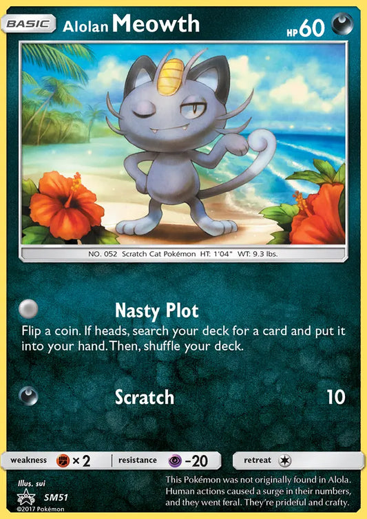 Alolan Meowth SM51 SM Black Star Promos Pokesingles