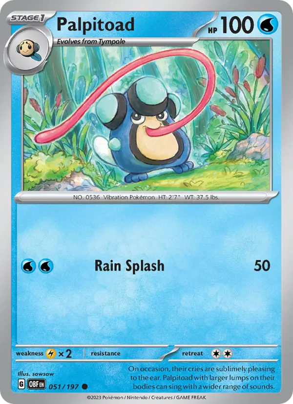 Palpitoad 51 Obsidian Flames Pokesingles