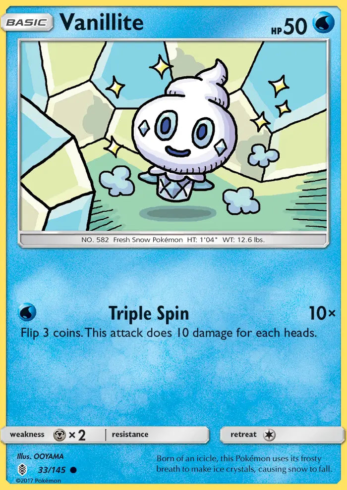 Vanillite 33 Guardians Rising Pokesingles