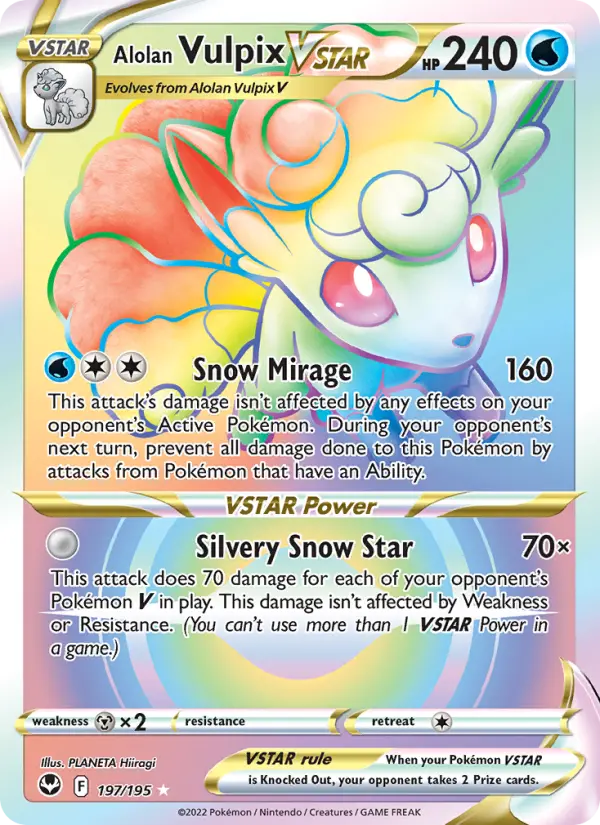 Alolan Vulpix VSTAR 197 Silver Tempest Pokesingles