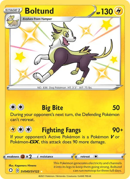 Boltund SV040 Shining Fates Pokesingles
