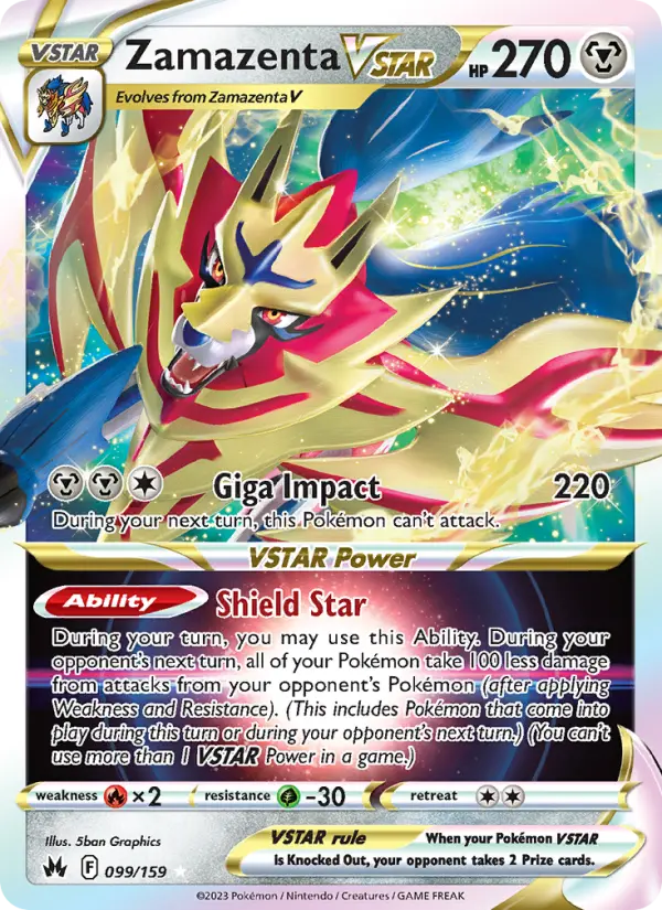 Zamazenta VSTAR 99 Crown Zenith Pokesingles