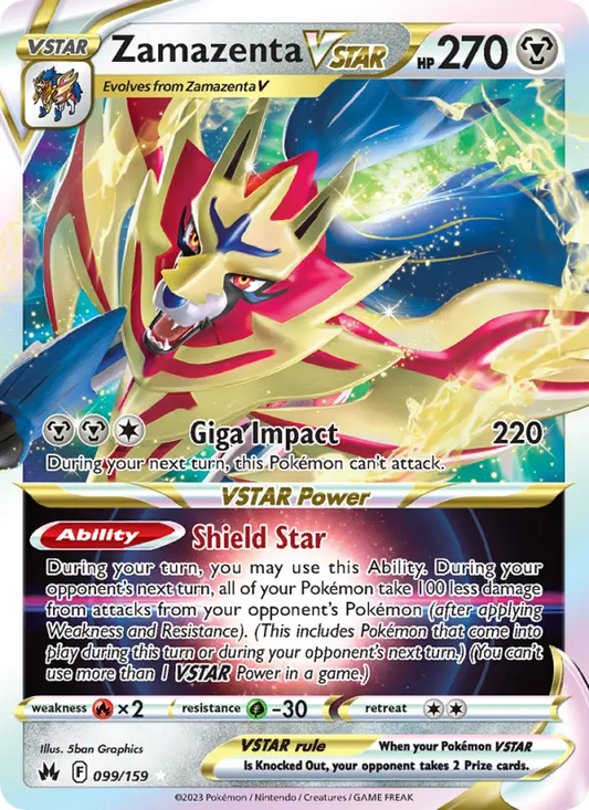 Zamazenta VSTAR 99 Crown Zenith Pokesingles