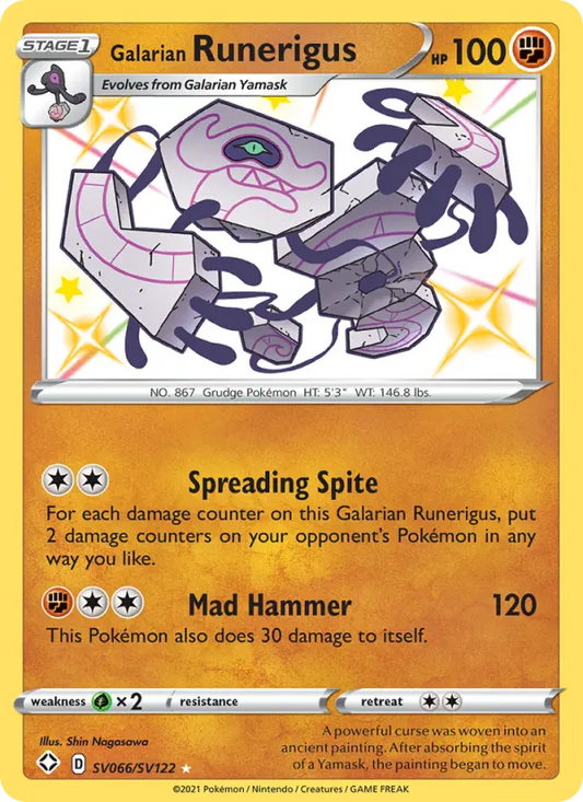 Galarian Runerigus SV066 Shining Fates Pokesingles