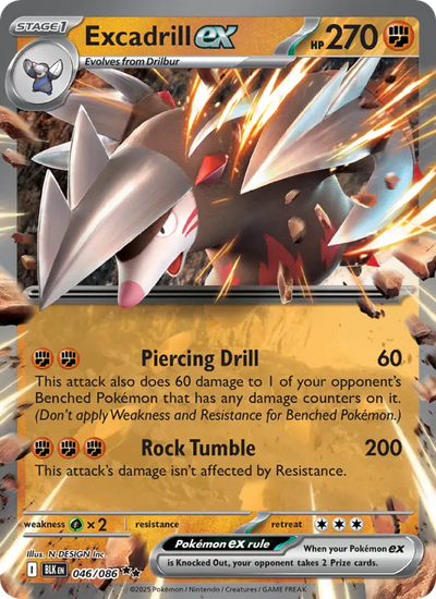 Excadrill ex 46 Black Bolt Pokesingles