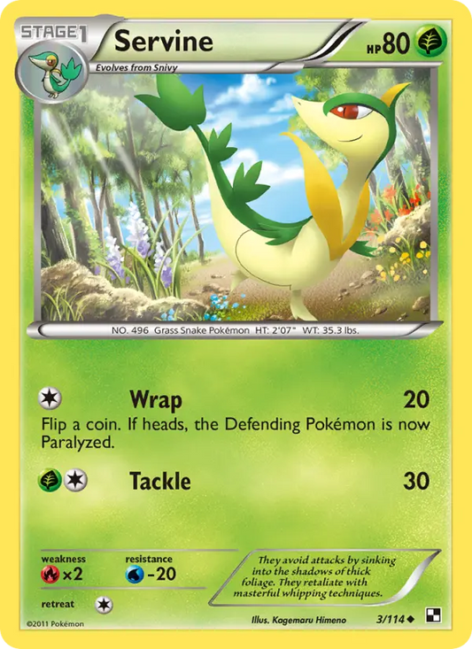 Servine 3 Black & White Pokesingles