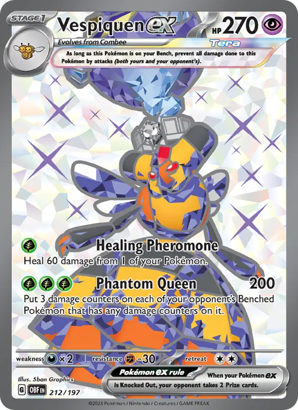 Vespiquen ex 212 Obsidian Flames Pokesingles
