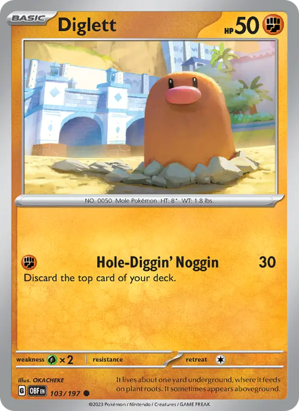 Diglett 103 Obsidian Flames Pokesingles