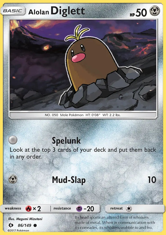 Alolan Diglett 86 Sun & Moon Pokesingles