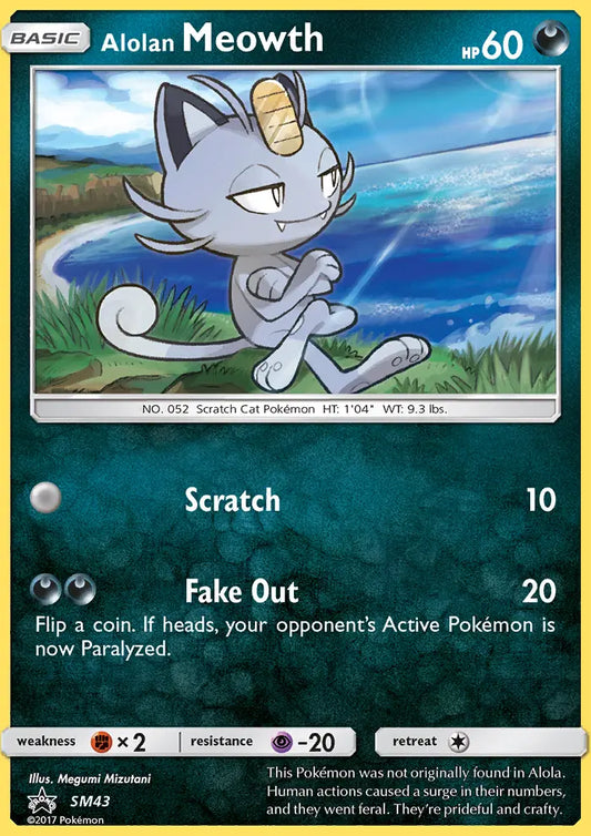 Alolan Meowth SM43 SM Black Star Promos Pokesingles