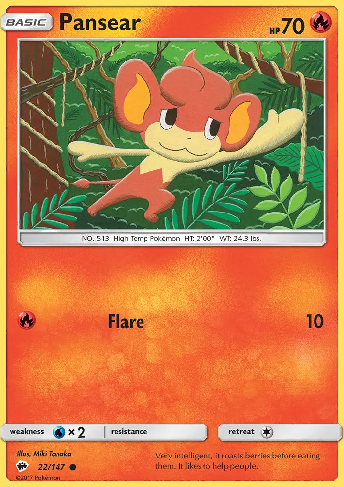 Pansear 22 Burning Shadows Pokesingles
