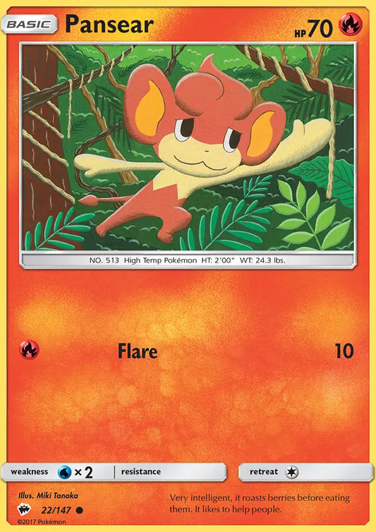 Pansear 22 Burning Shadows Pokesingles