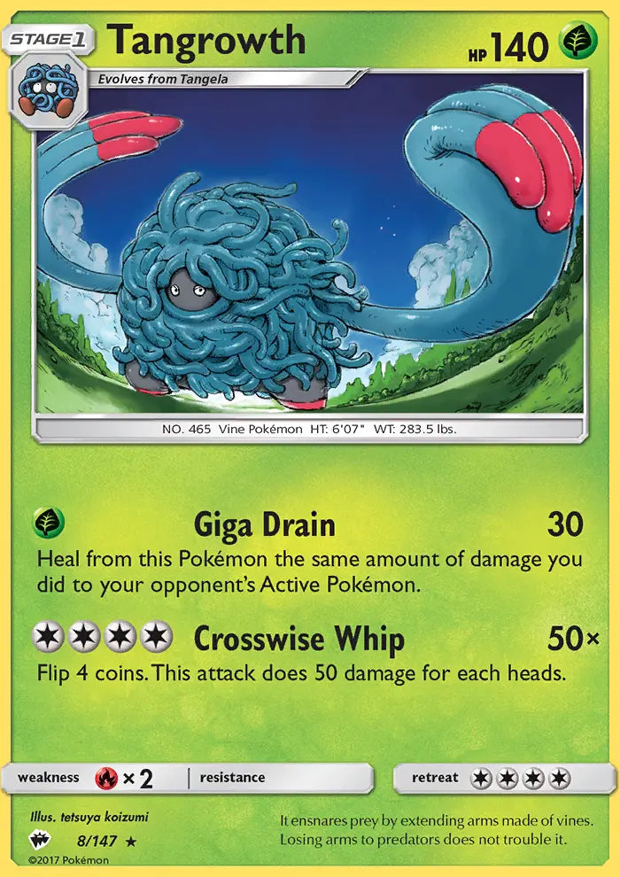 Tangrowth 8 Burning Shadows Pokesingles