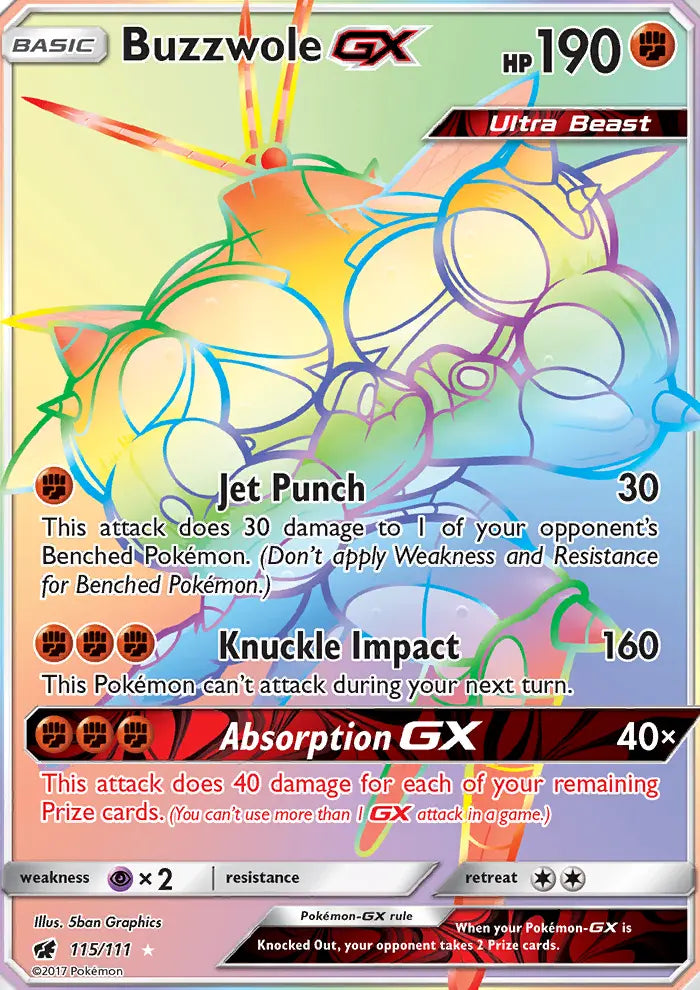 Buzzwole GX 115 Crimson Invasion Pokesingles