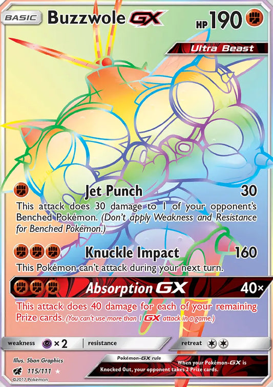 Buzzwole GX 115 Crimson Invasion Pokesingles