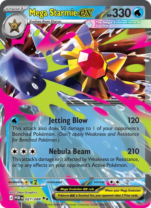 Mega Starmie ex 21 Perfect Order Pokesingles