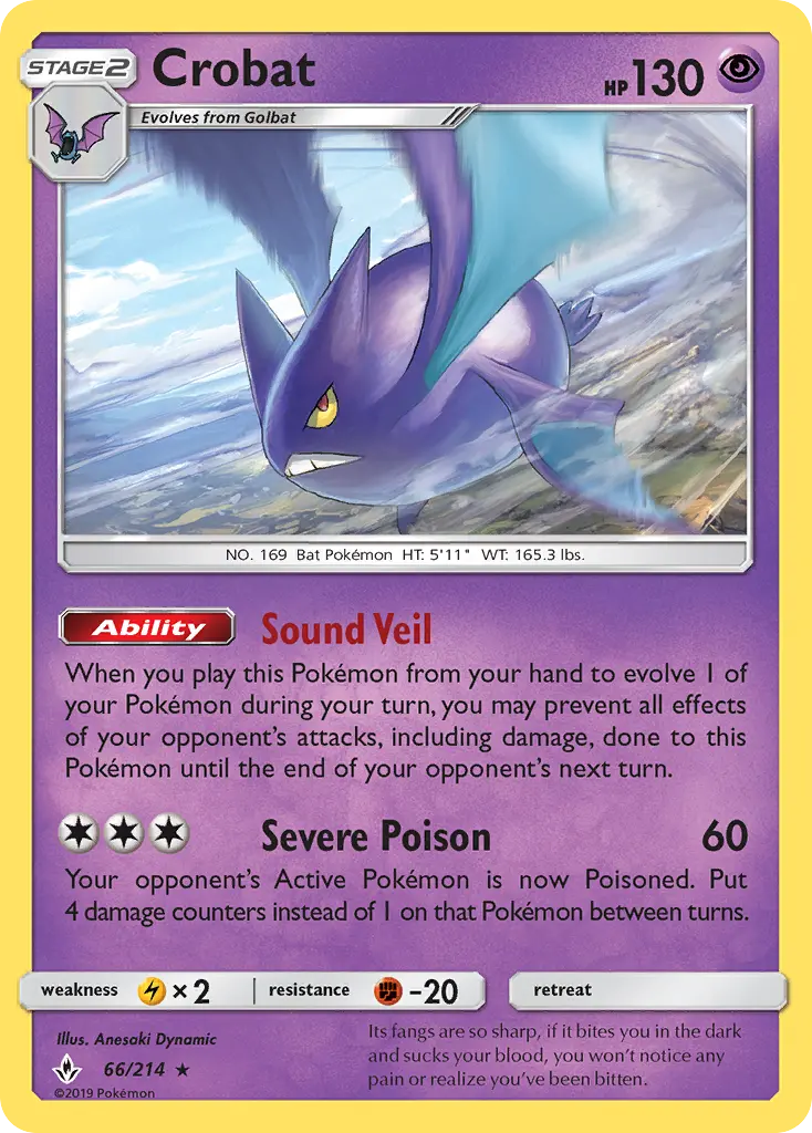 Crobat 66 Unbroken Bonds Pokesingles