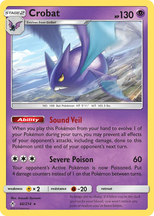 Crobat 66 Unbroken Bonds Pokesingles