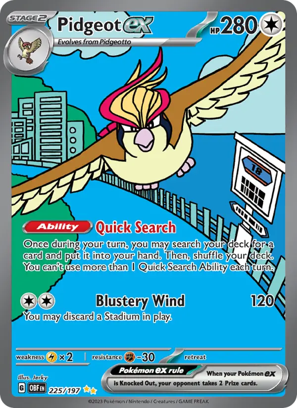 Pidgeot ex 225 Obsidian Flames Pokesingles