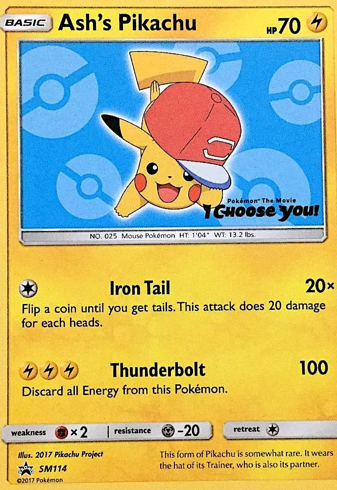 Ash's Pikachu SM114 SM Black Star Promos Pokesingles